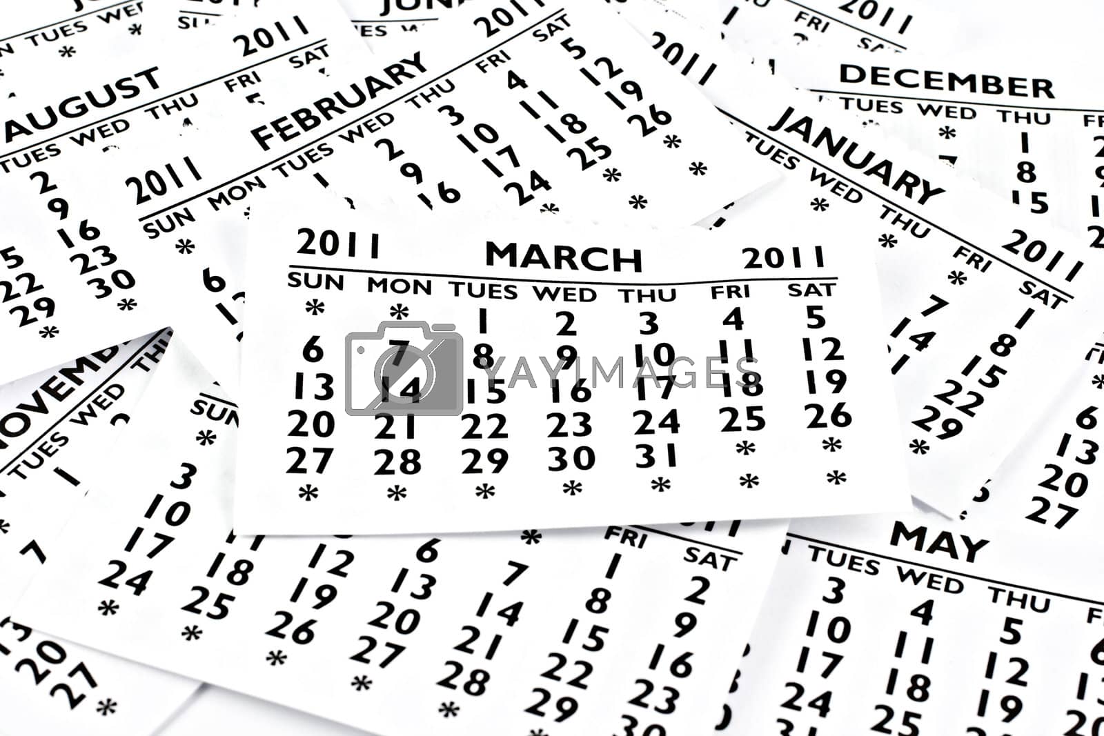 Royalty free image of March 2011 - Calendar. by gitusik