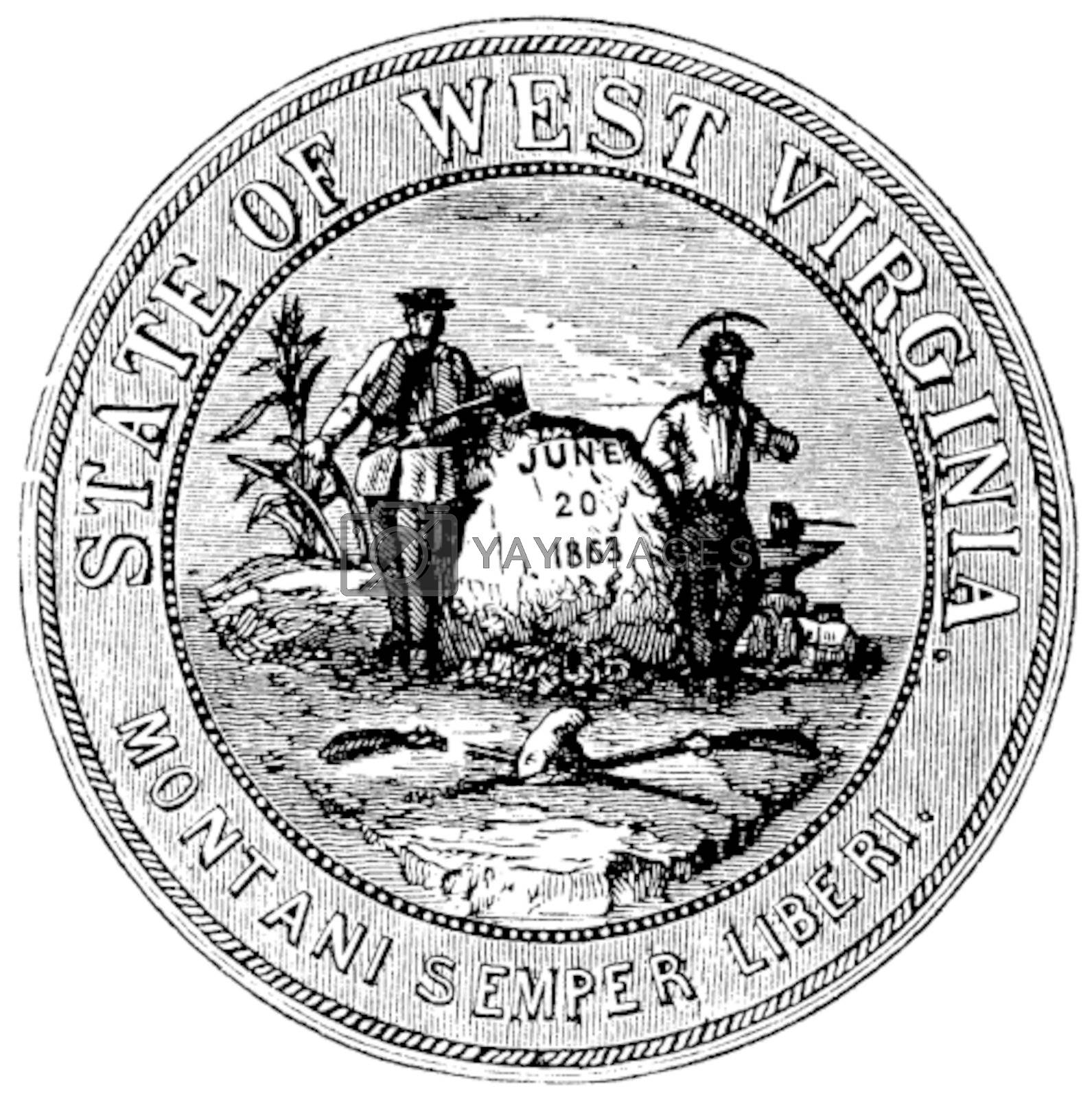Royalty free image of Seal of the State of West Virginia, USA, vintage engraving by Morphart