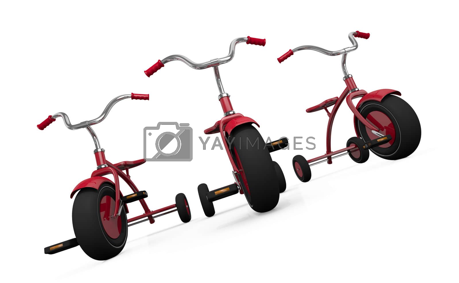 Royalty free image of Three tricycles by bayberry