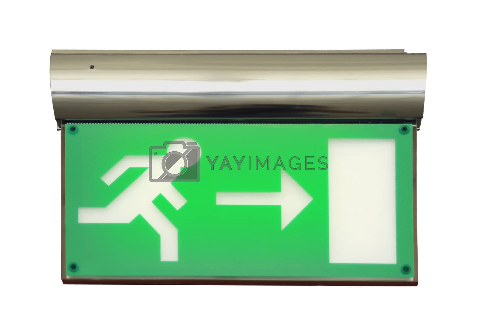 Royalty free image of Emergency exit sign with clipping path by cienpies