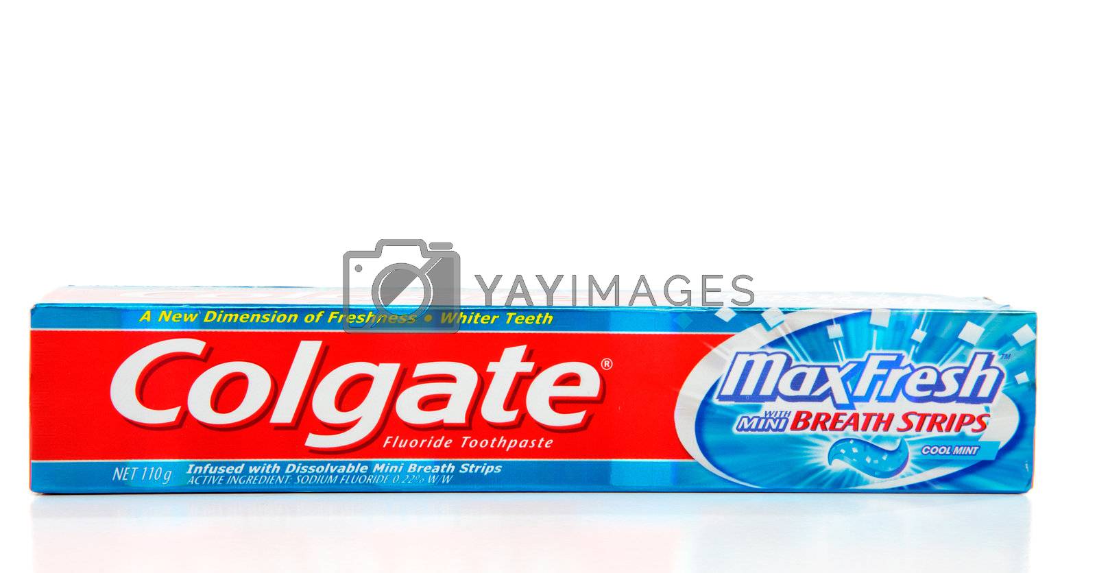 Royalty free image of Colgate Max Fresh with Breath strips toothpaste by lovleah
