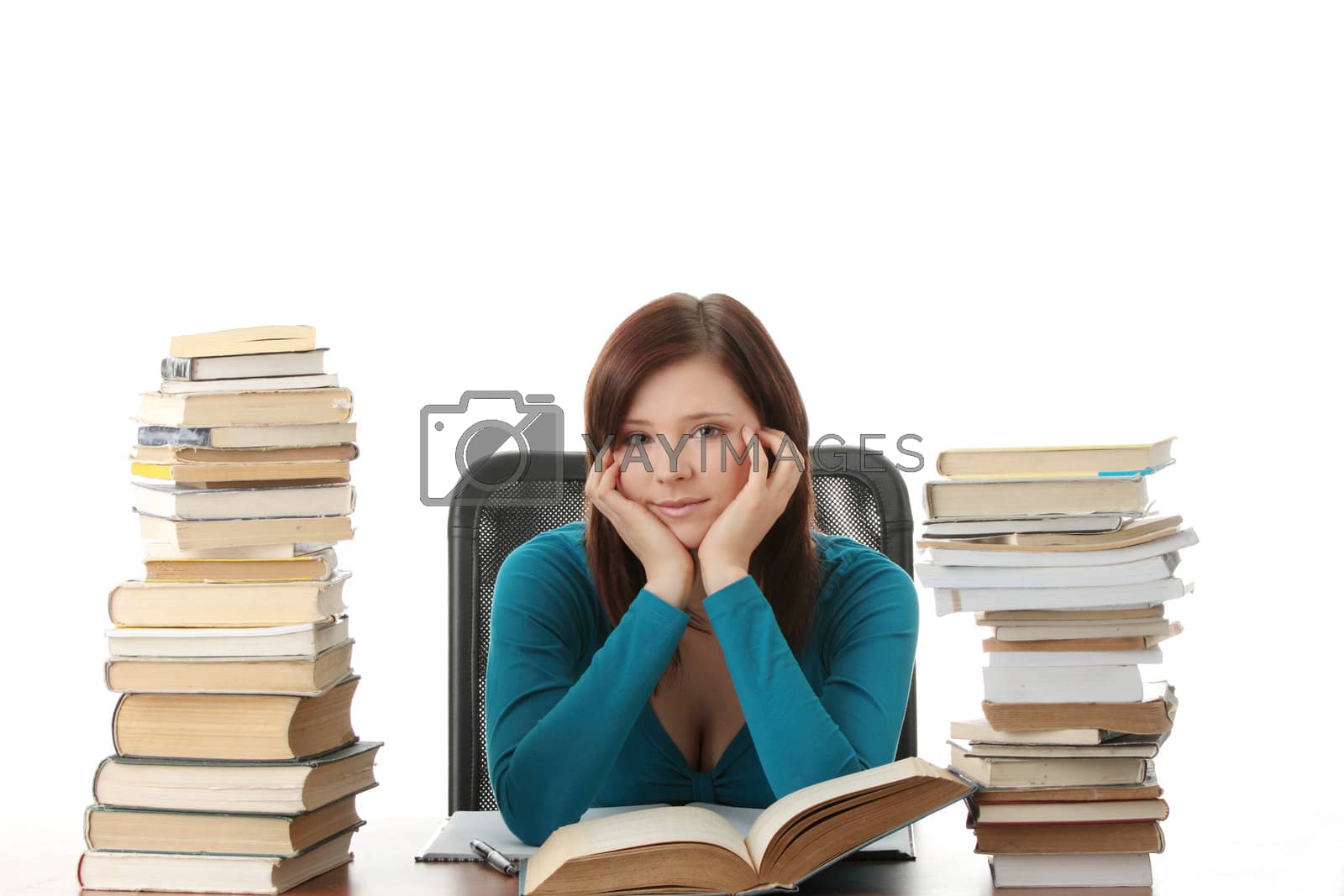 Royalty free image of Teen girl learning by BDS
