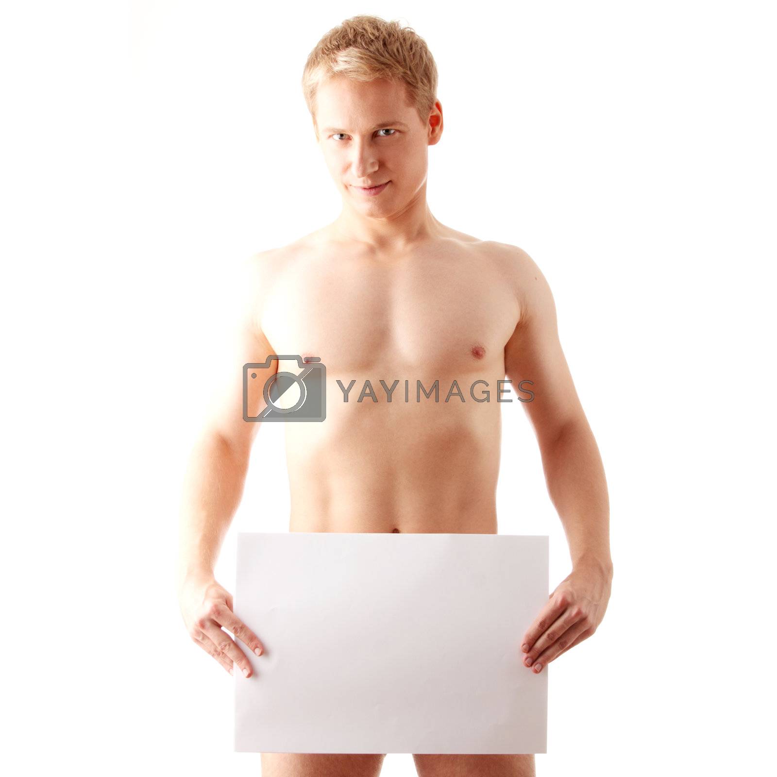 Royalty free image of Nude man covering by BDS