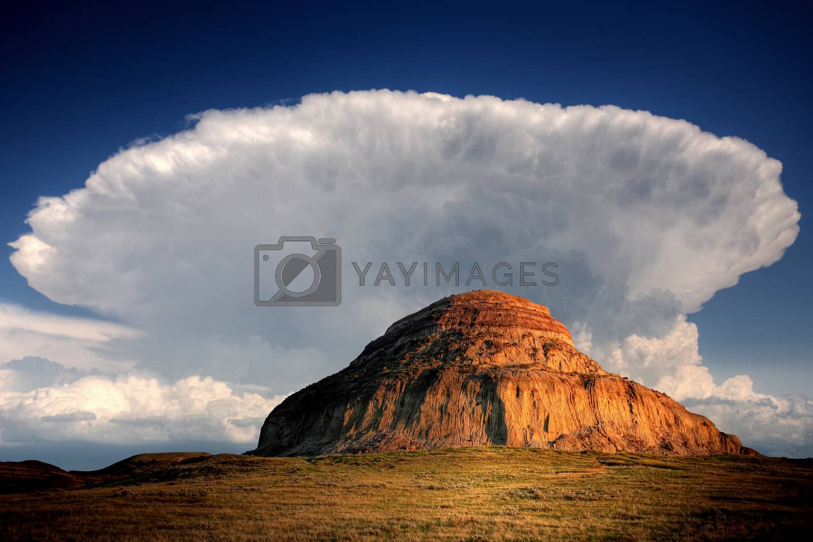 Royalty free image of Castle Butte in Big Muddy Valley of Saskatchewan by pictureguy