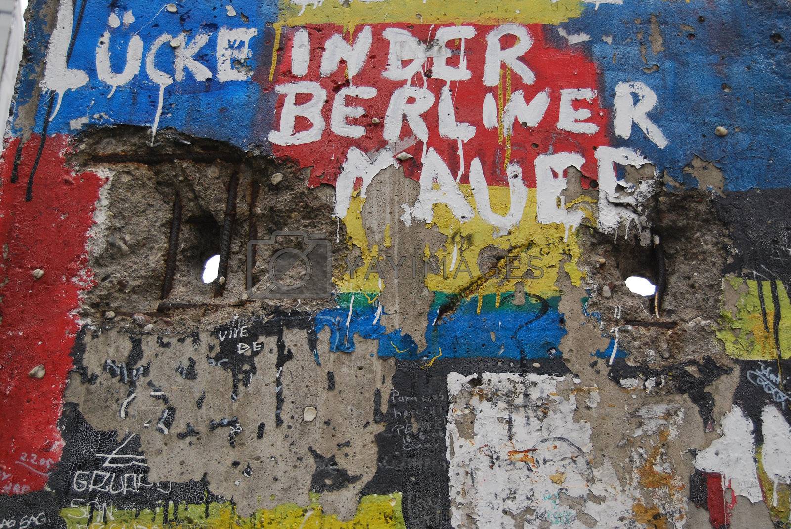 Royalty free image of Berlinwall by windmill