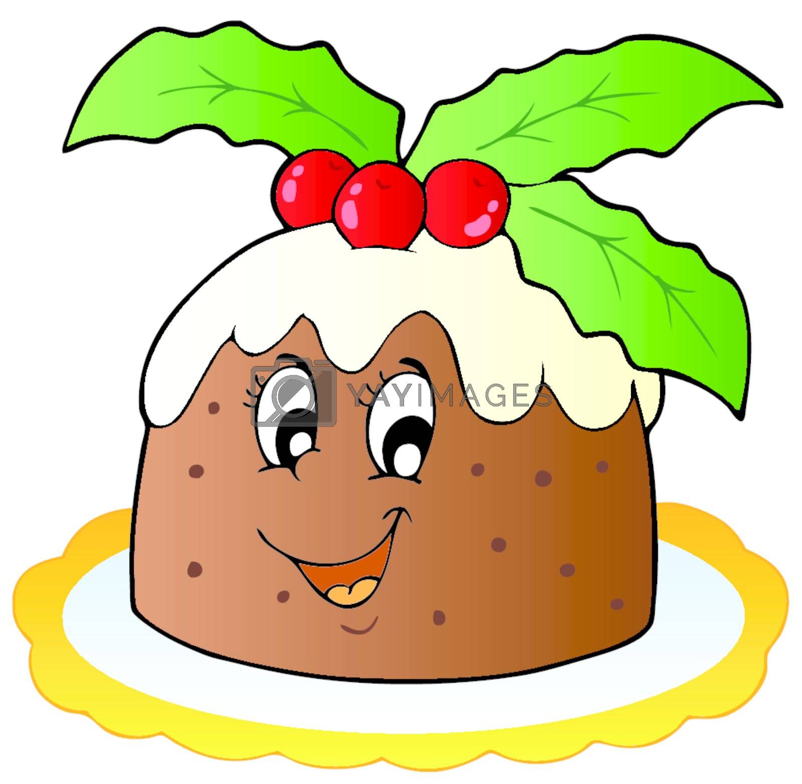 Royalty Free Vector | Cartoon Christmas pudding by clairev
