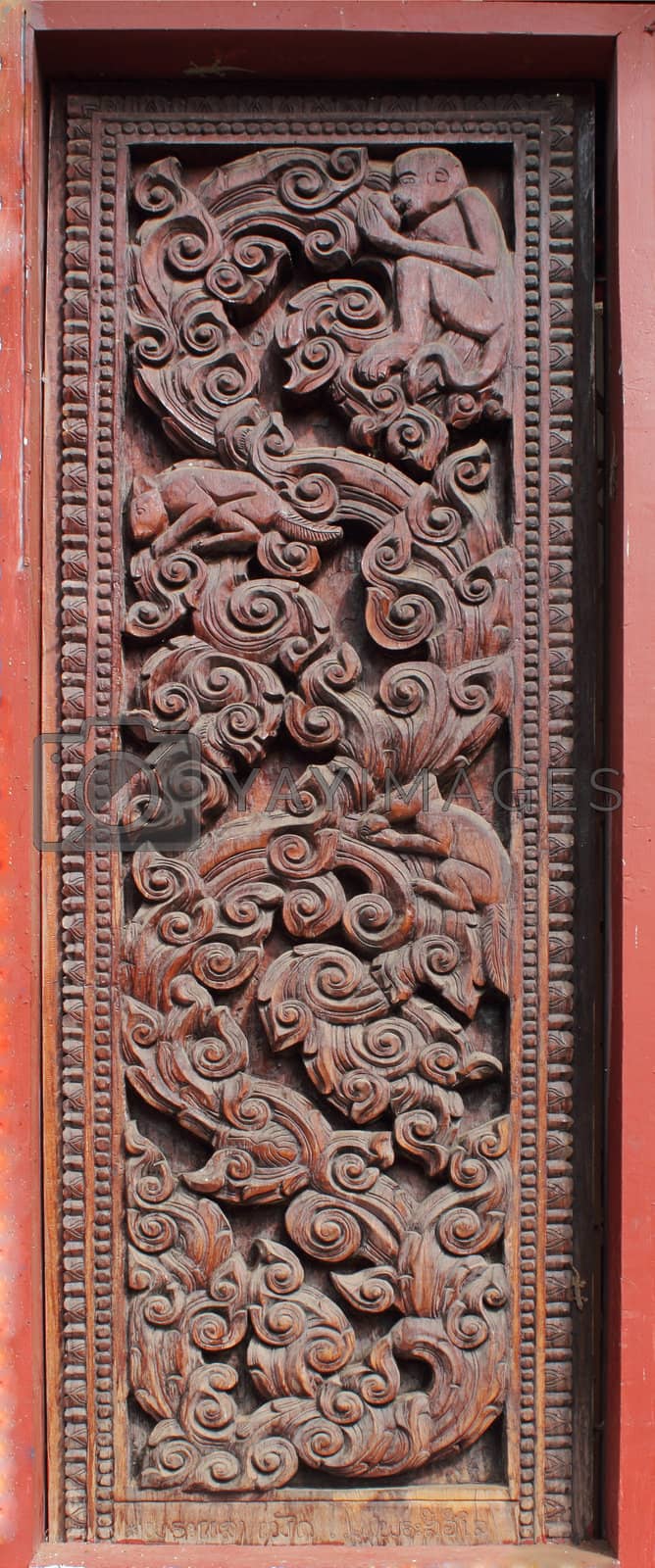 Royalty free image of Decorated wooden beside door by olovedog