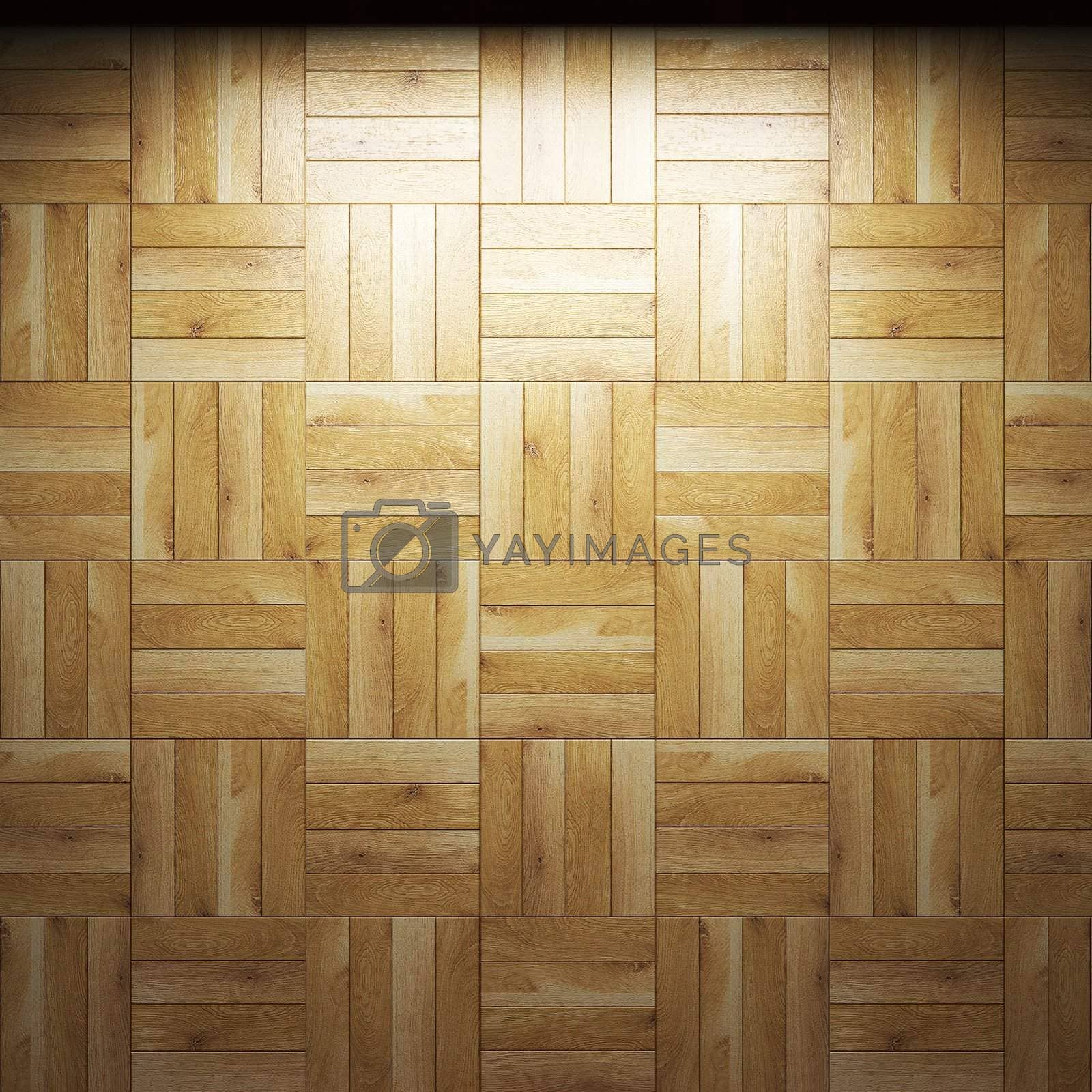 Royalty free image of illuminated wooden wall by icetray