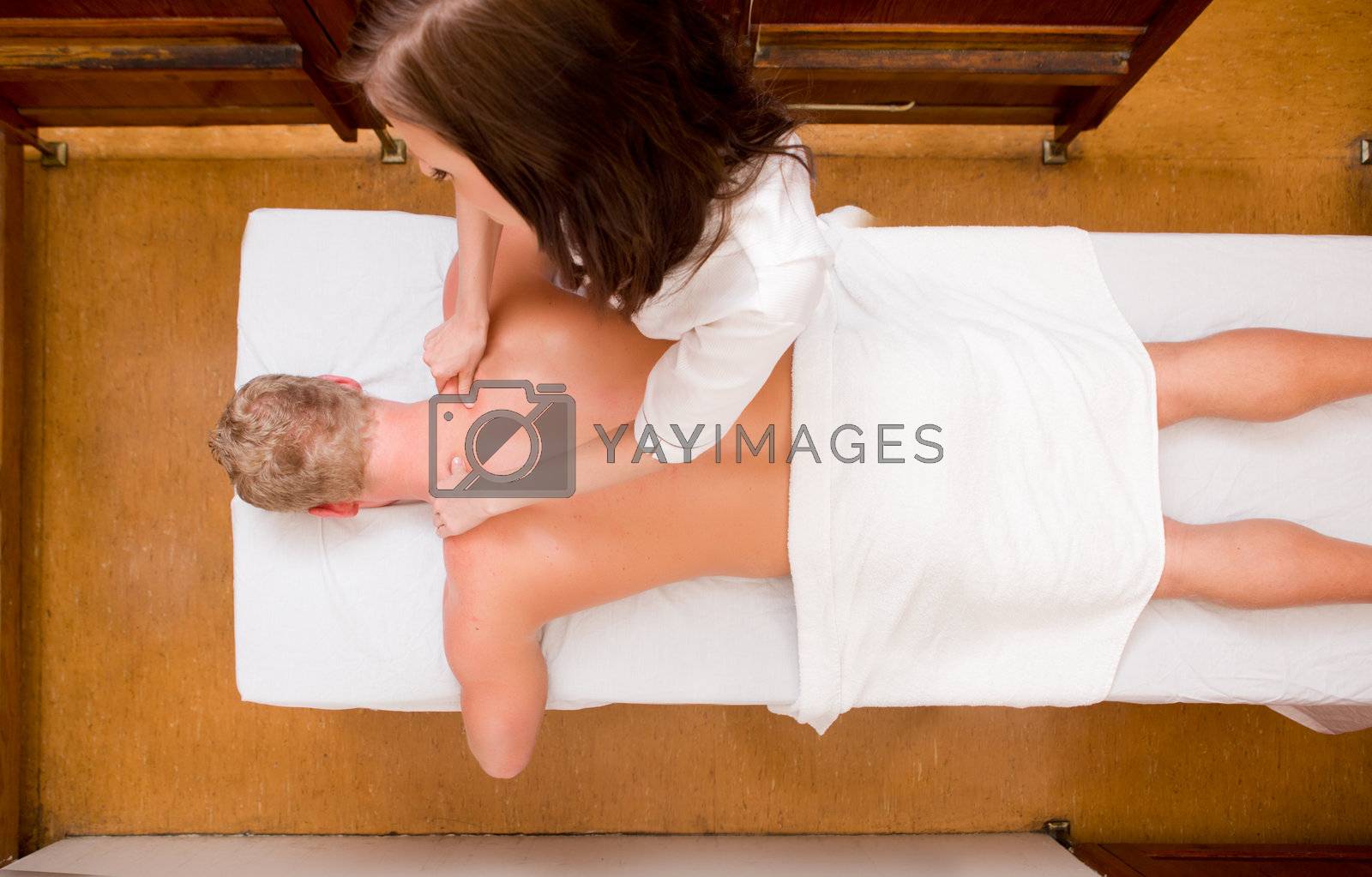 Royalty free image of Massage Therapy by leaf