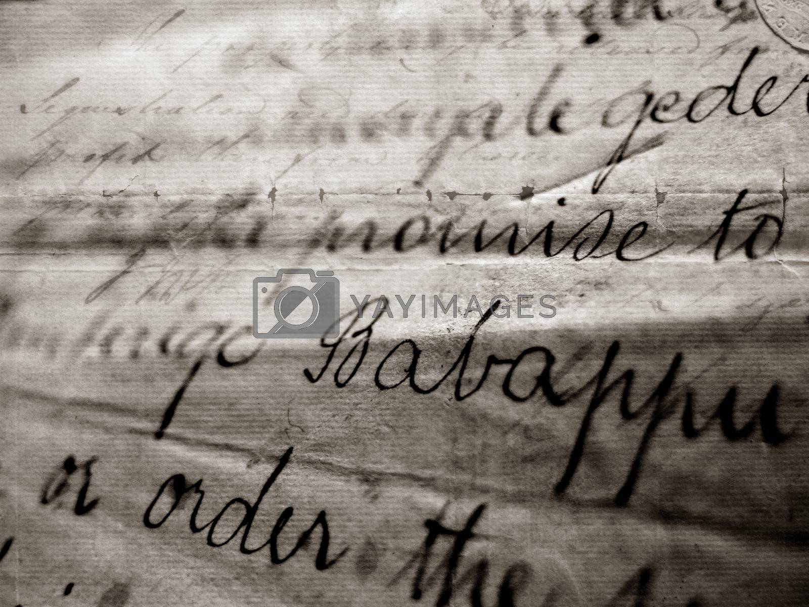 Royalty free image of  Old handwriting by janaka
