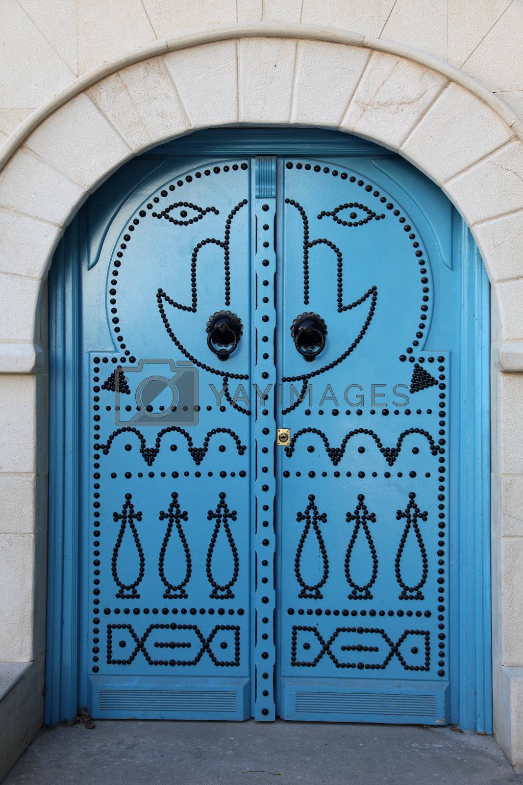 Royalty free image of Traditional door from Sidi Bou Said, Tunis by atlas