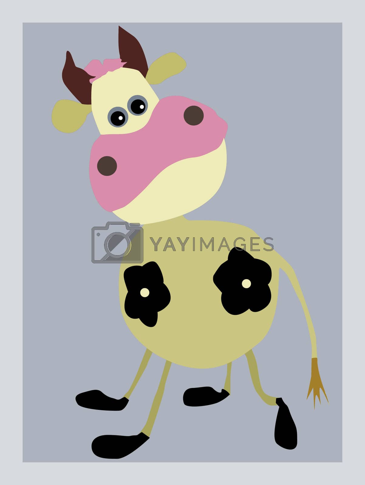 Royalty free image of vector portrait of the cow on gray background by basel101658