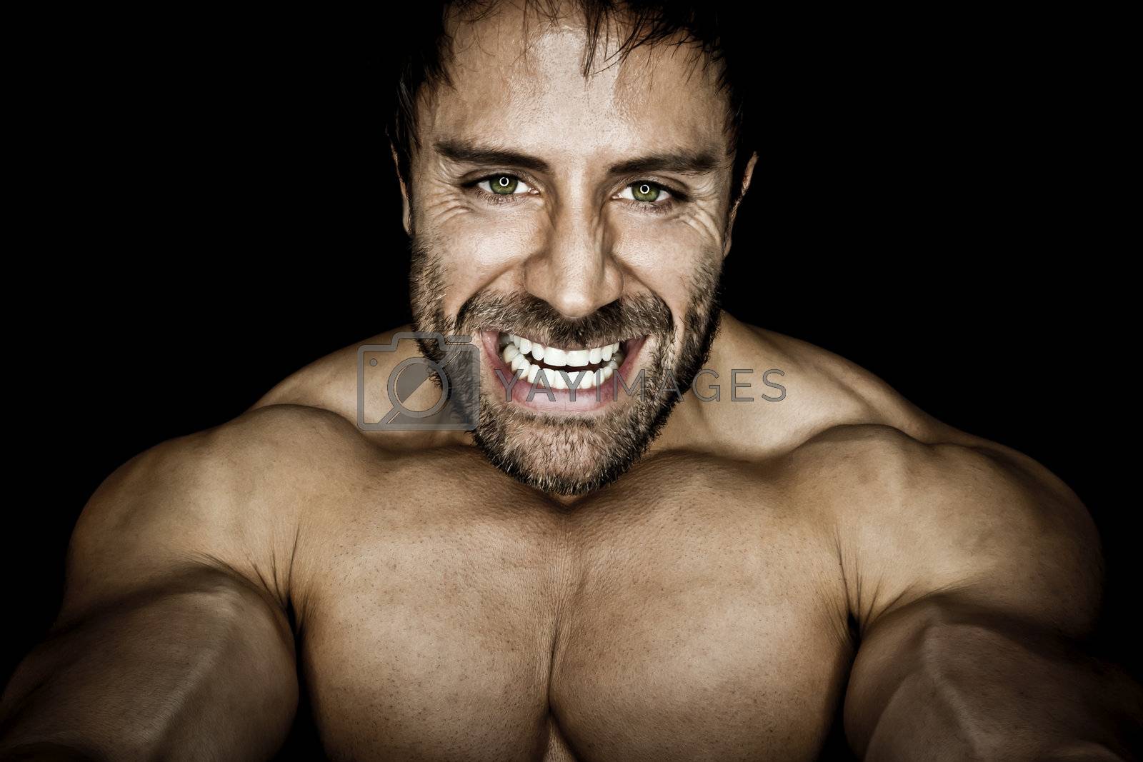 Funny Young Muscular Sports Man Isolated Stock Photo 