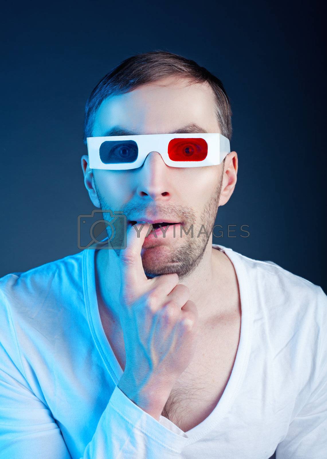Royalty free image of man and  stereo glasses by vicnt