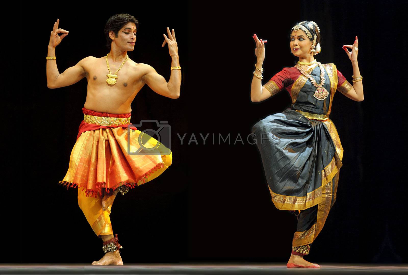 Royalty free image of Indian BharataNatyam dancers by jackq