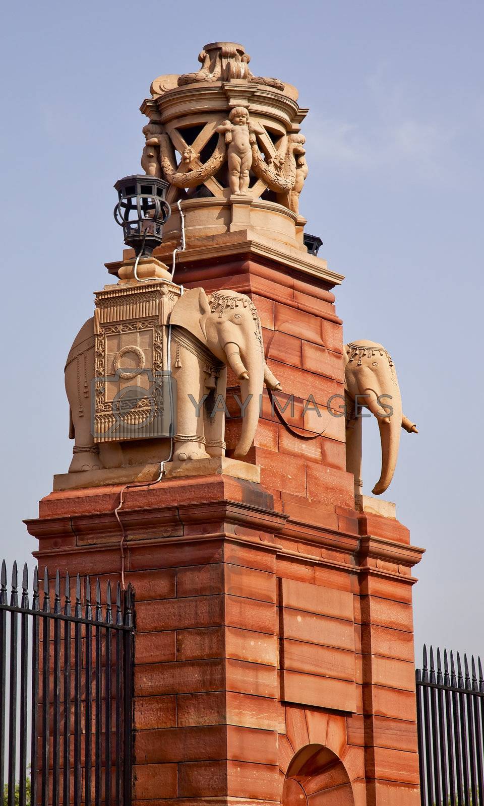 Royalty free image of Stone Elephants Rashtrapati Bhavan Gate Official Residence India by bill_perry