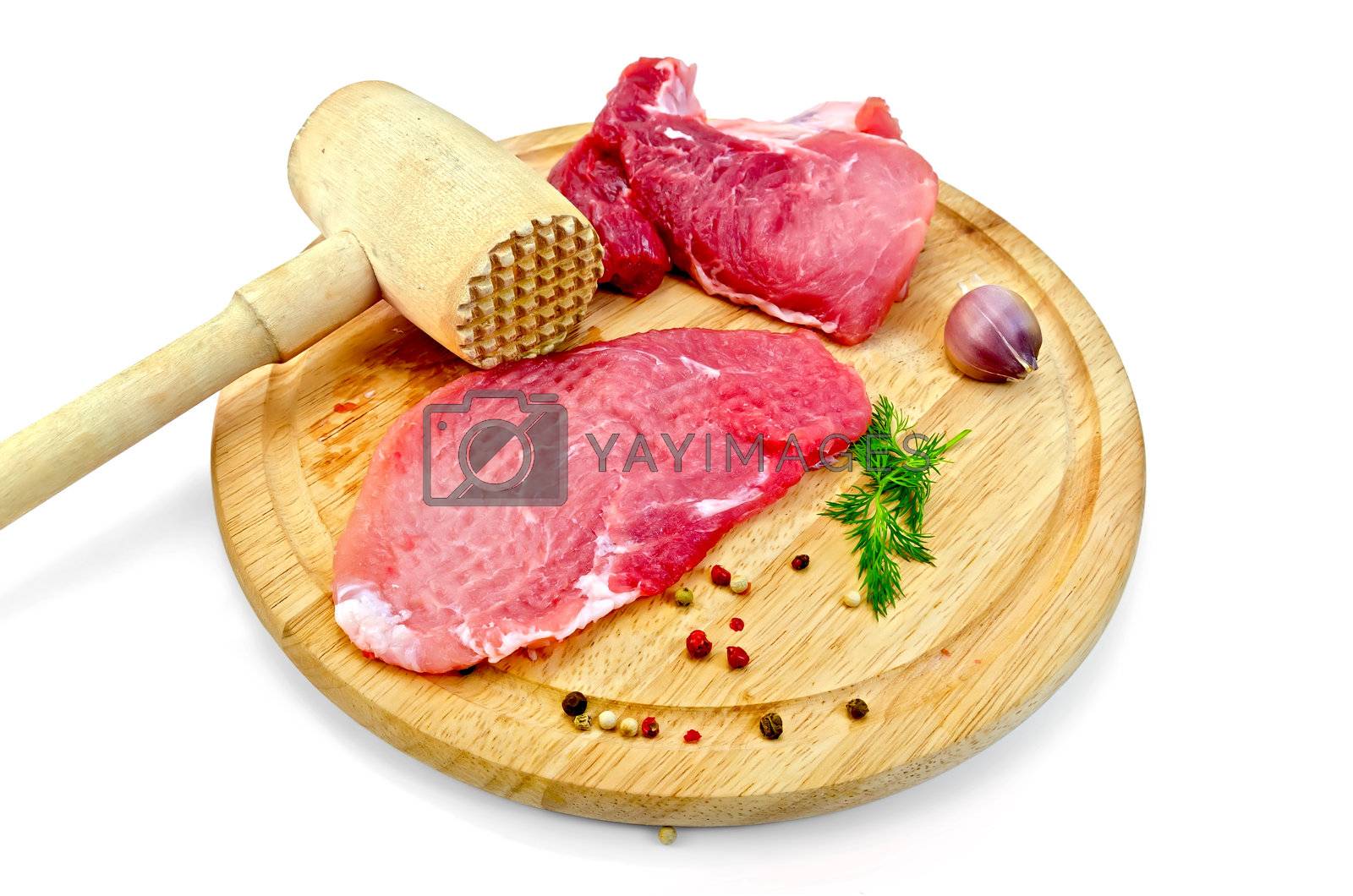 Royalty free image of Meat repulsed with wooden mallet by rezkrr