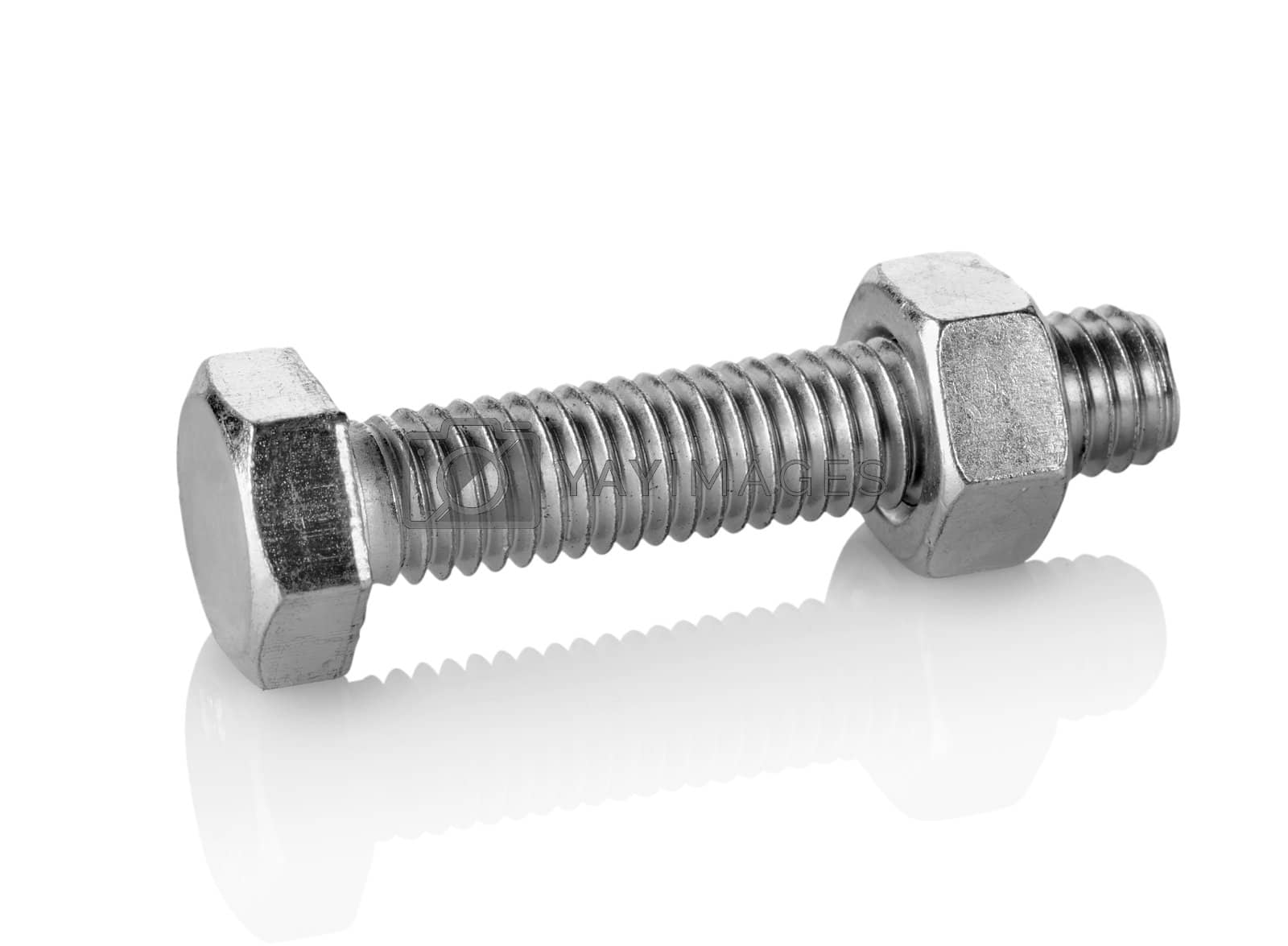 Royalty free image of Big bolt and nut isolated by Givaga