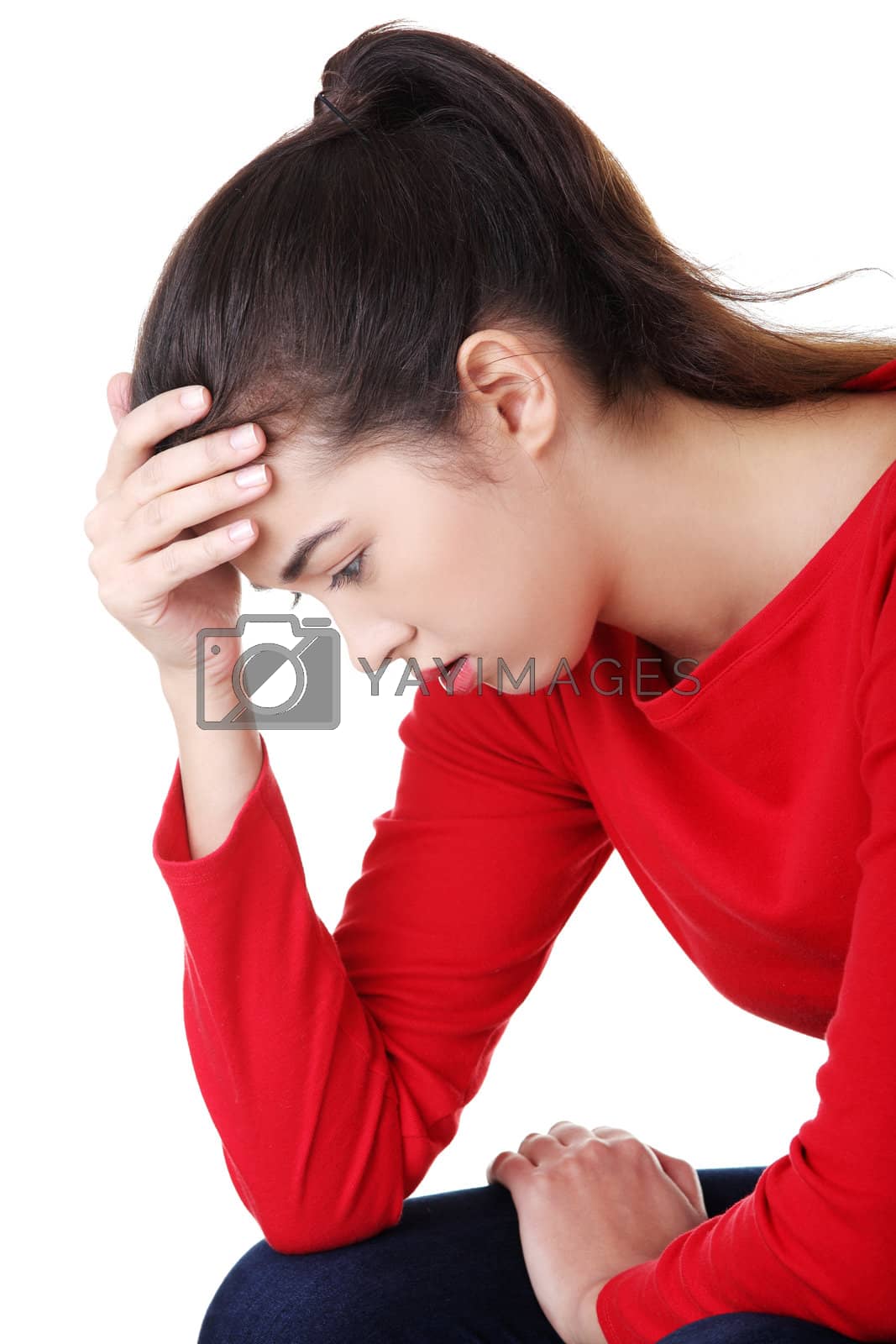 Royalty free image of Thoughtful woman with problem by BDS