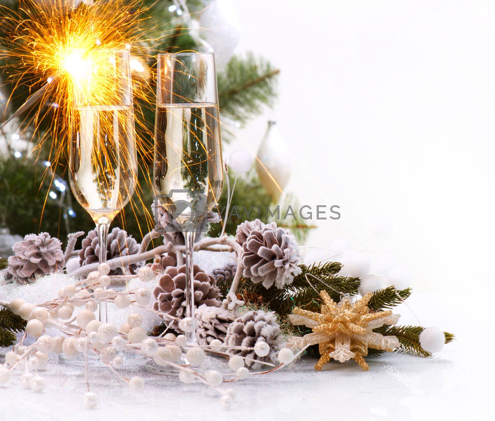 Christmas Celebration with Champagne 