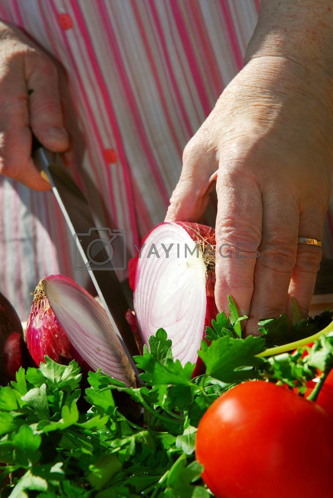 Royalty free image of Grandma cooking by elenathewise