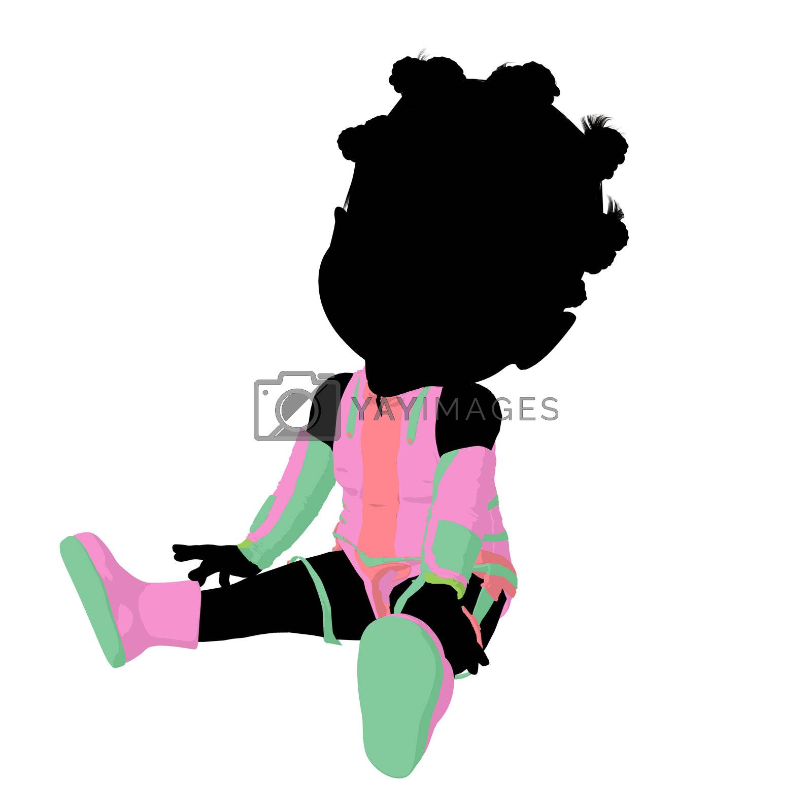 Royalty free image of Little African American Sci Fi Girl Illustration Silhouette by kathygold