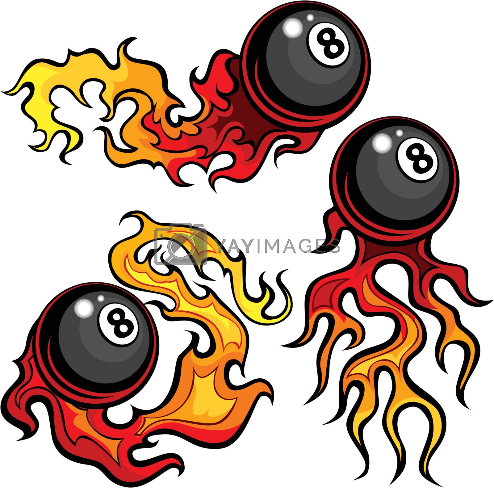Royalty free image of Billiards Eight Ball Flaming Vector Design Template by chromaco