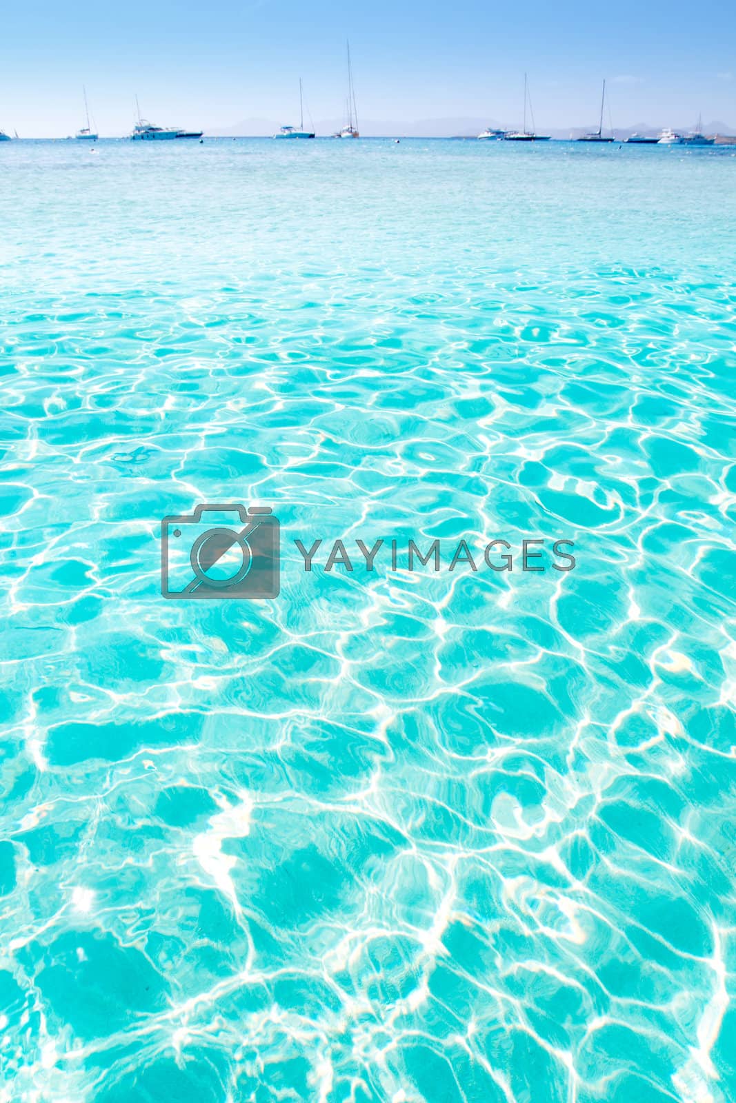 Royalty free image of blue turquoise ripple Formentera water by lunamarina