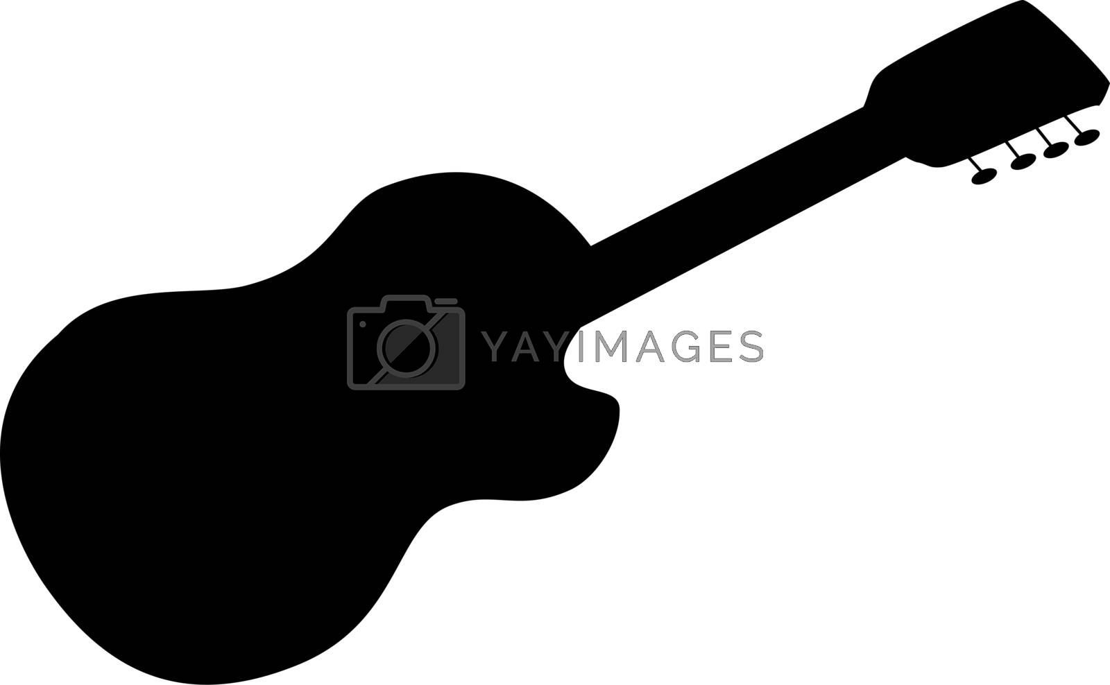 Royalty free image of acoustic guitar, silhouette by alexcoolok
