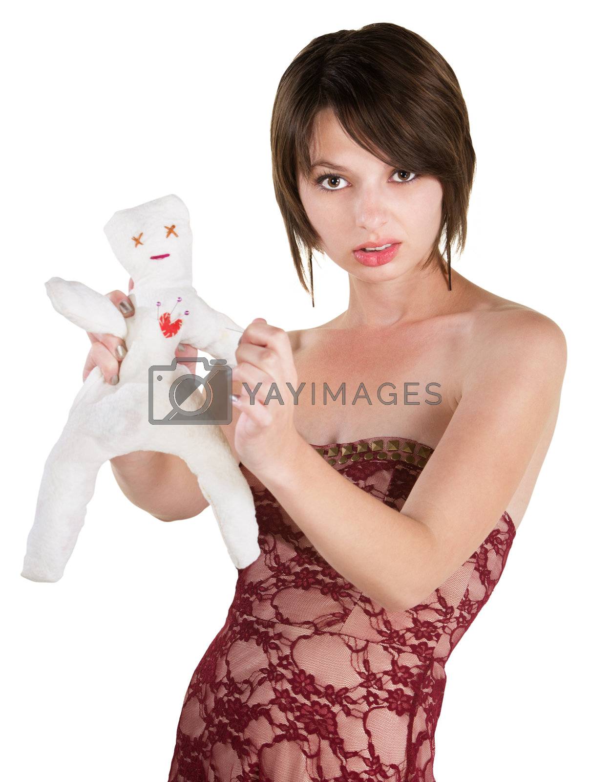 Royalty free image of Angry Lady with Voodoo Doll by Creatista