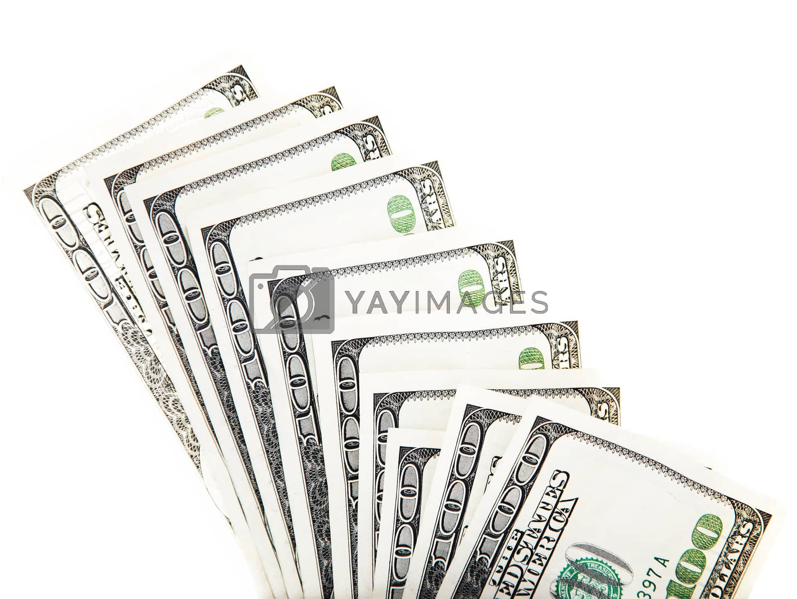 Royalty free image of One hundred dollar banknotes by Anna_Omelchenko