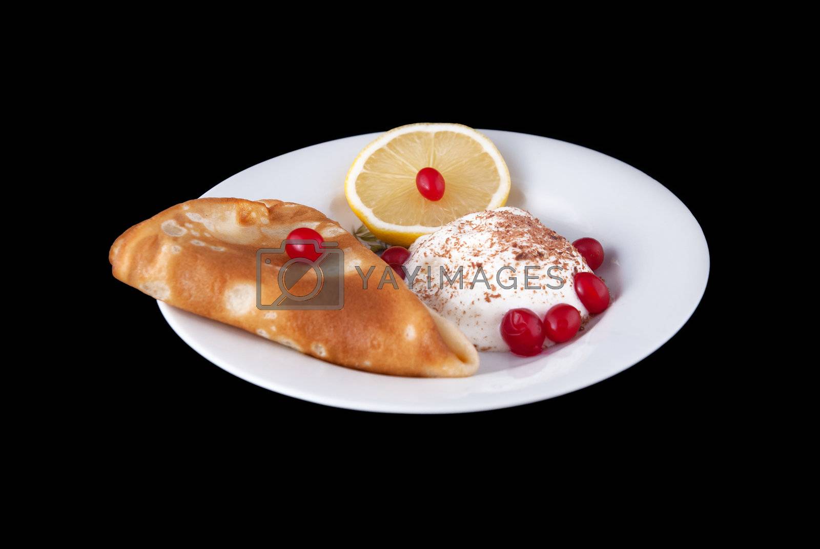 Royalty free image of Pancake with ice cream by firewings