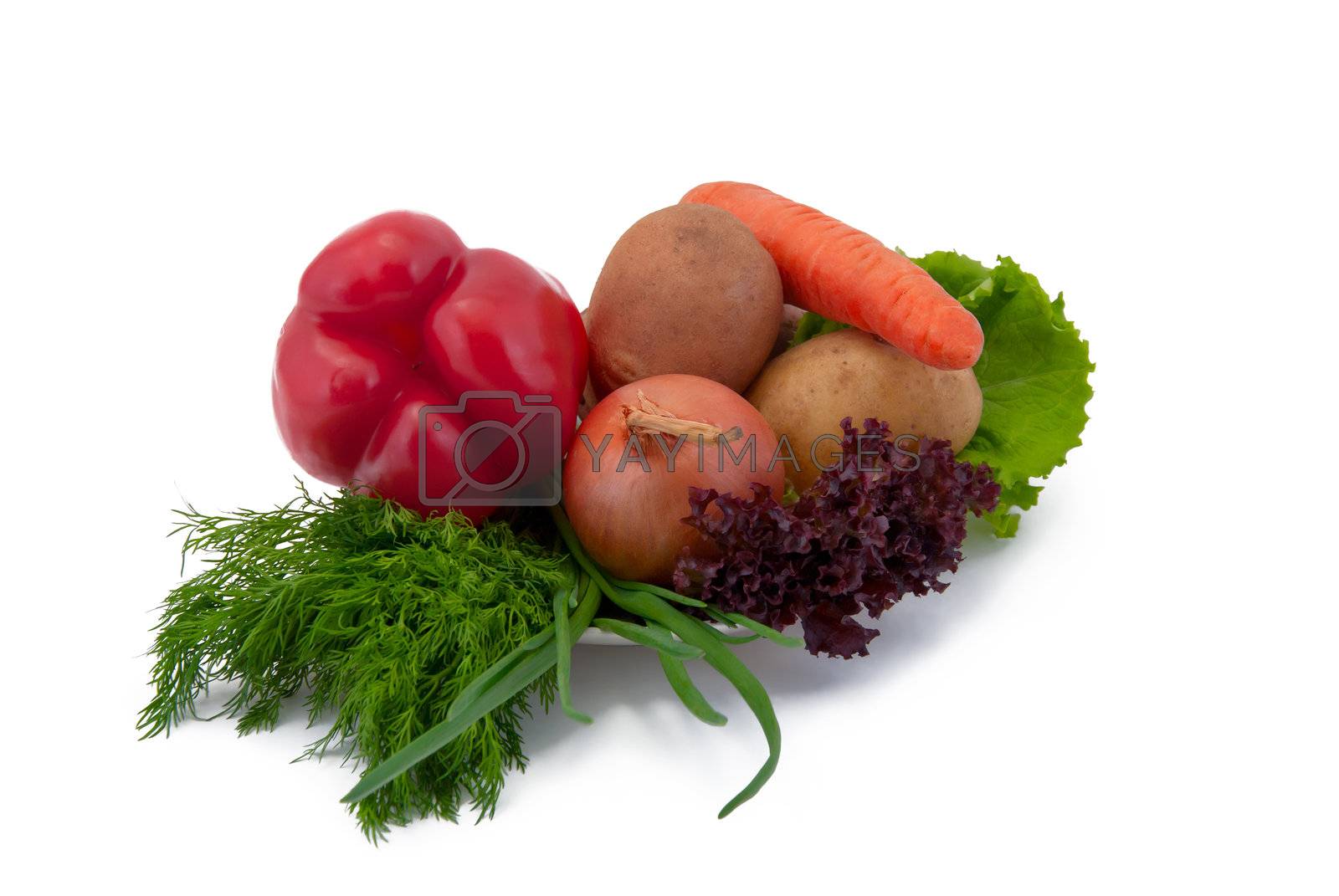 Royalty free image of Vegetables on a plate by firewings
