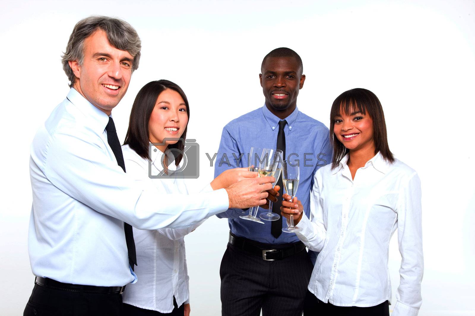 Royalty free image of multi-ethnic team toasting by ambro