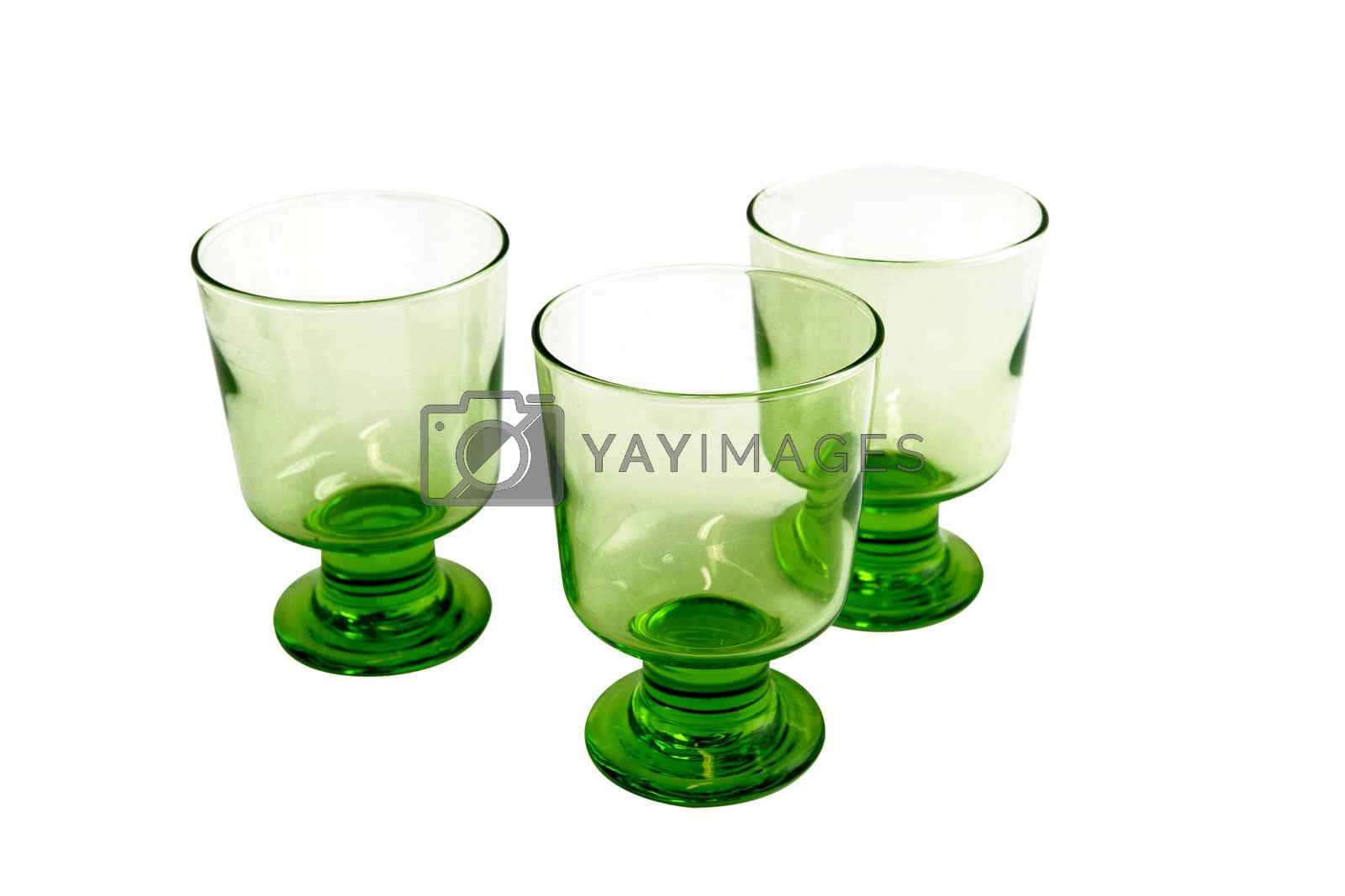 Royalty free image of Three green glasses by phovoir