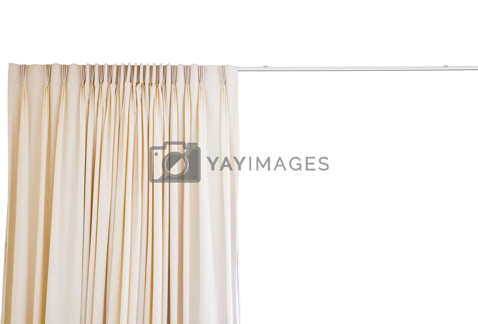 Royalty free image of curtain with rail on white background by FrameAngel