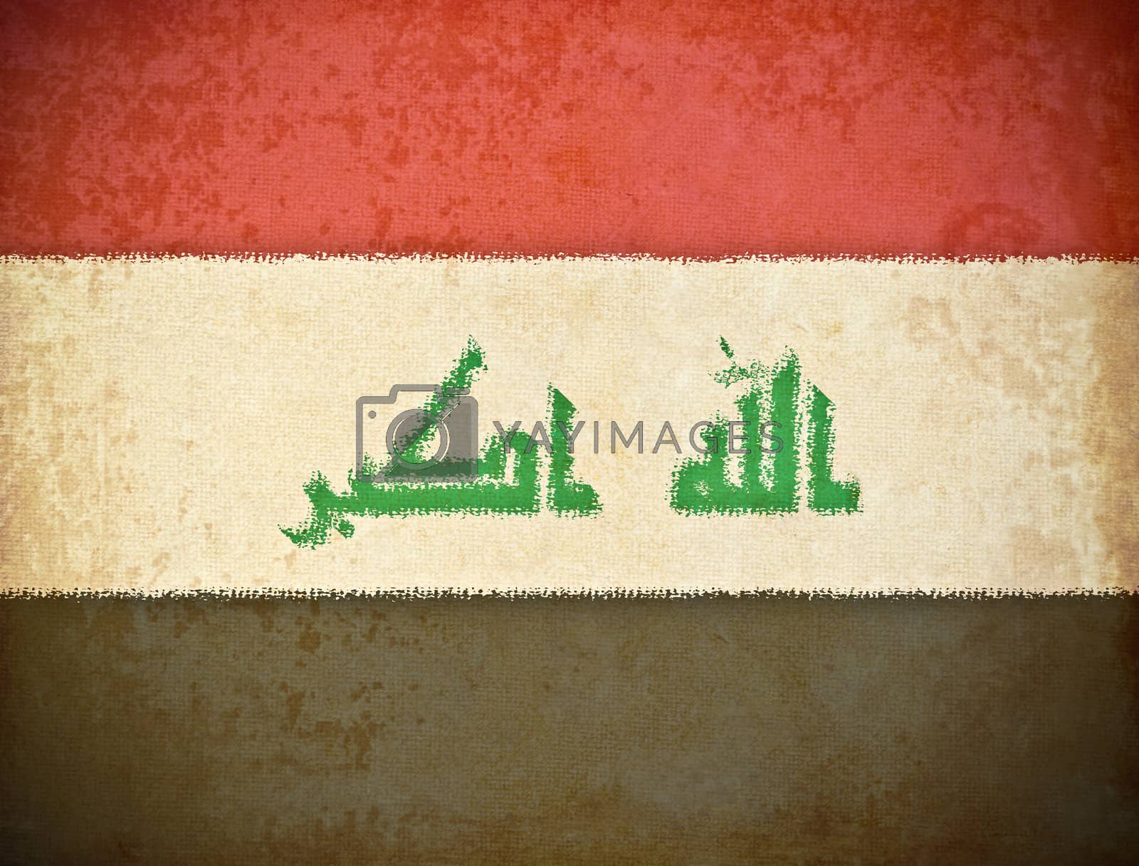 Royalty free image of old grunge paper with Iraq flag background by FrameAngel