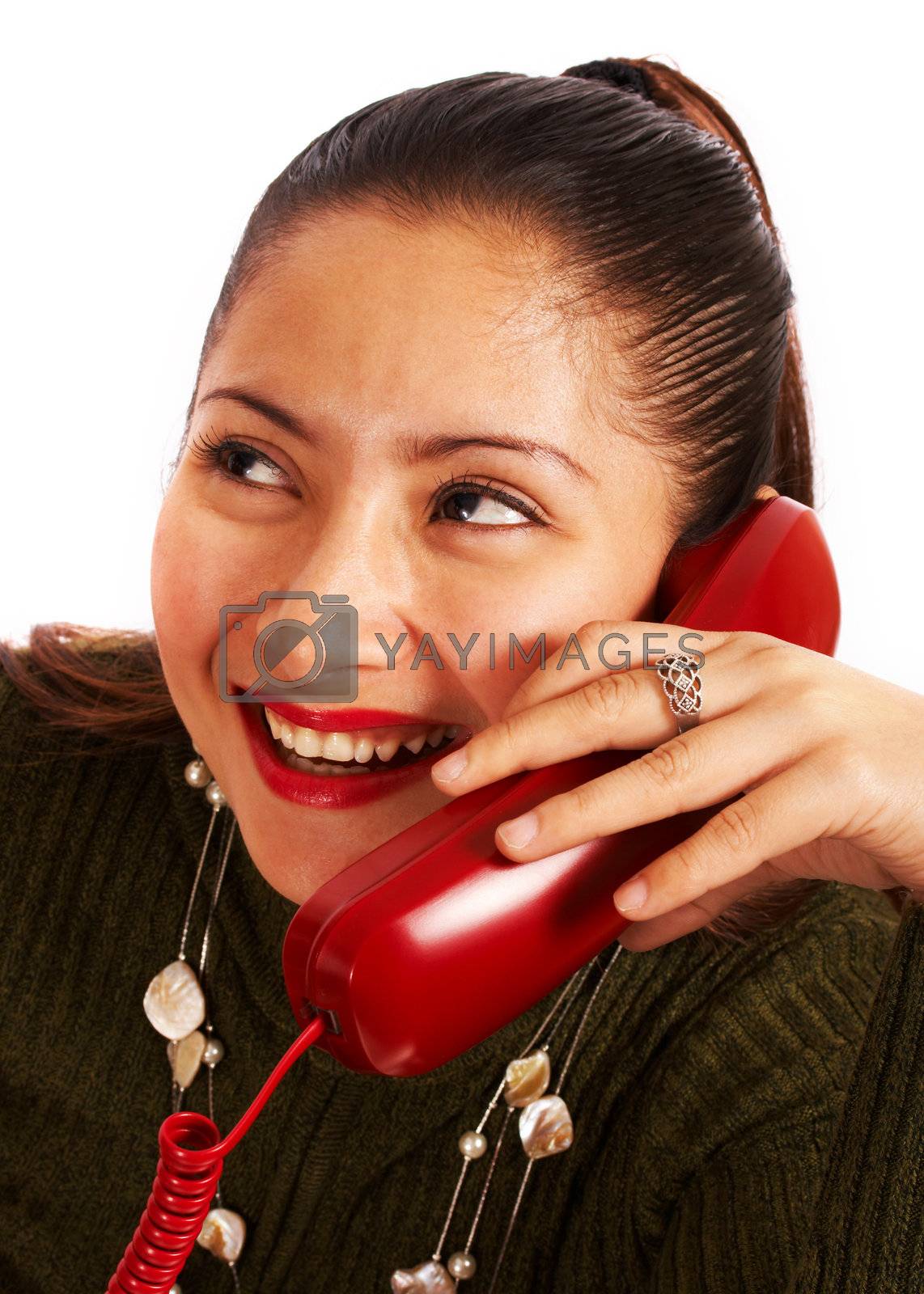 Woman Chatting To Her Friend On The Phone And Laughing