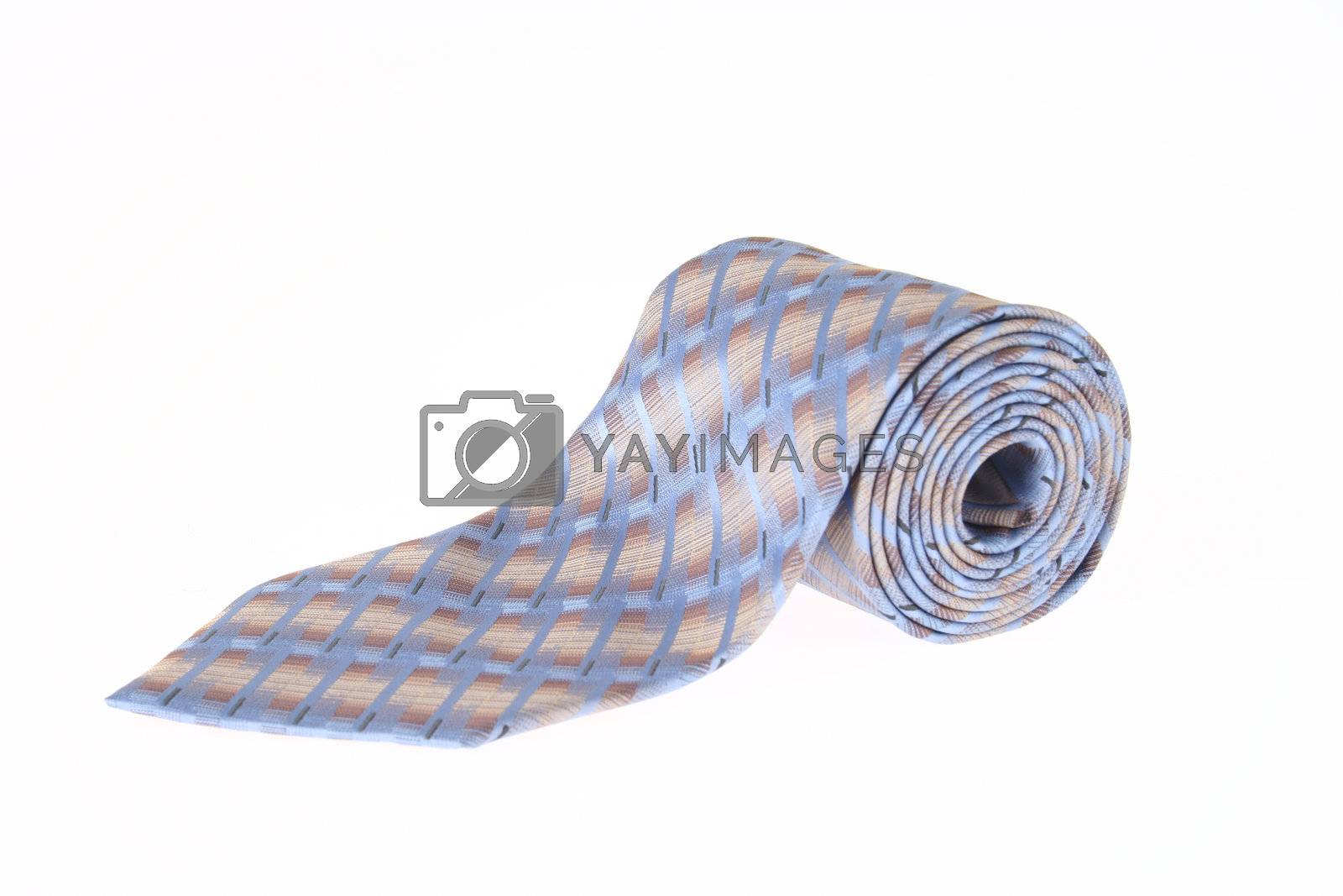 Royalty free image of Isolated Blue Rolled Necktie Close Up by pinkblue
