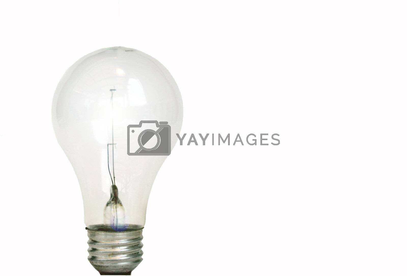 Royalty free image of light bulb on white by swimwitdafishes