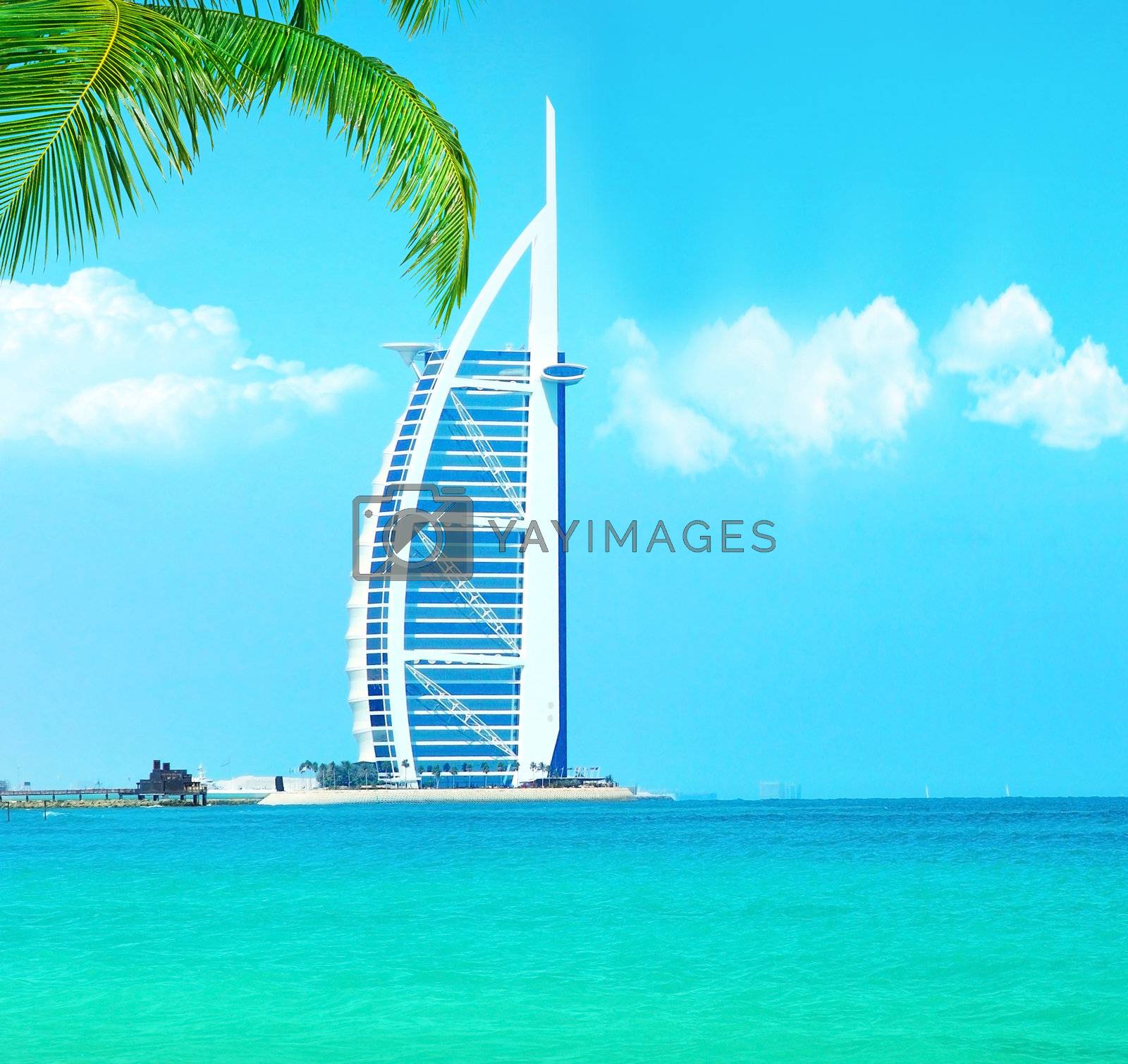 Royalty free image of Burj Al Arab hotel on Jumeirah beach in Dubai by Anna_Omelchenko