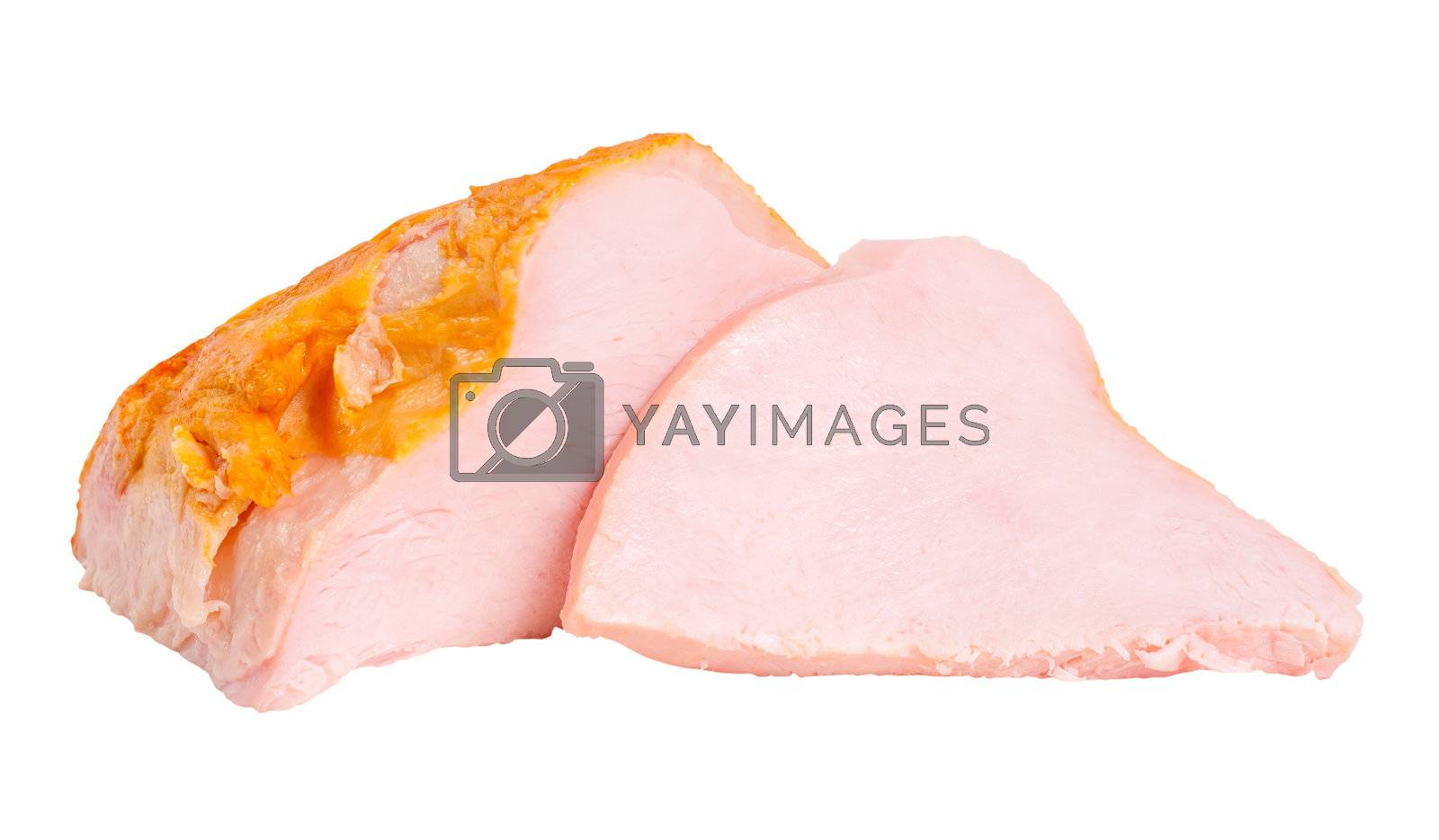 Royalty free image of Whole pieces and sliced turkey breast fillet by firewings