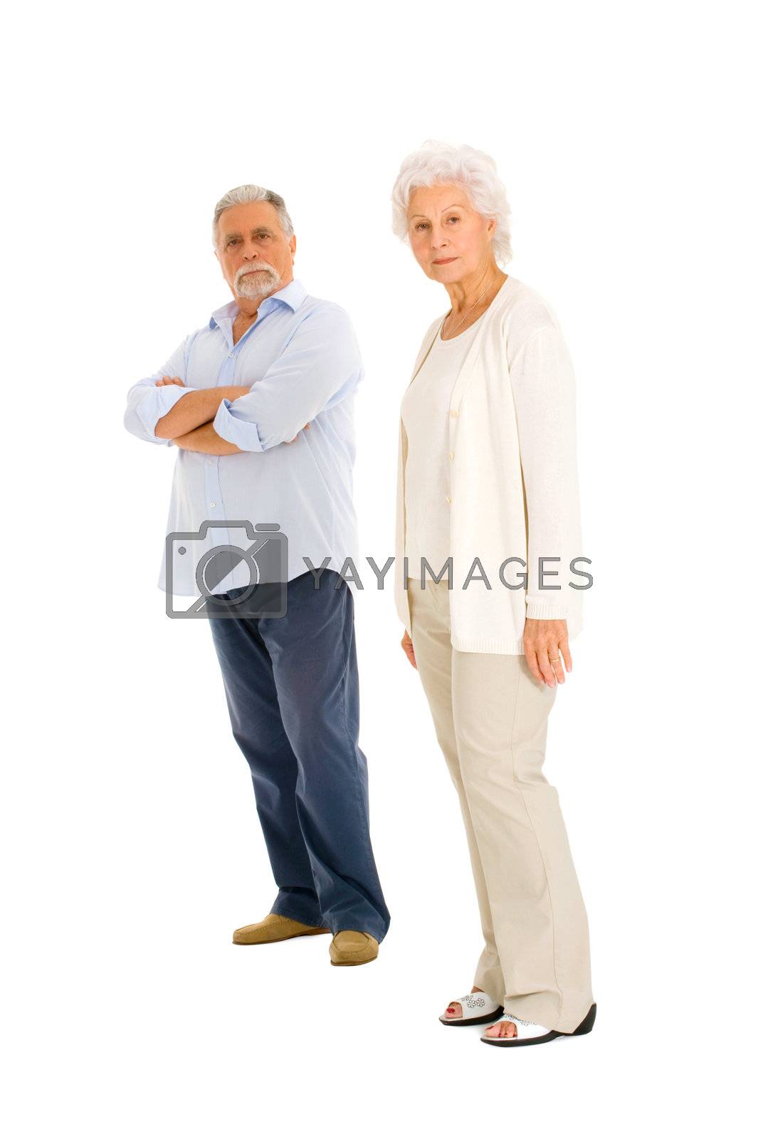 Royalty free image of elderly couple separated by ambro