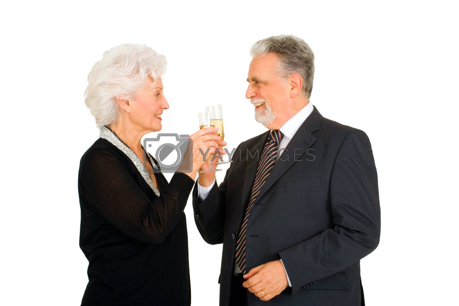 Royalty free image of elegant elderly couple toasting by ambro