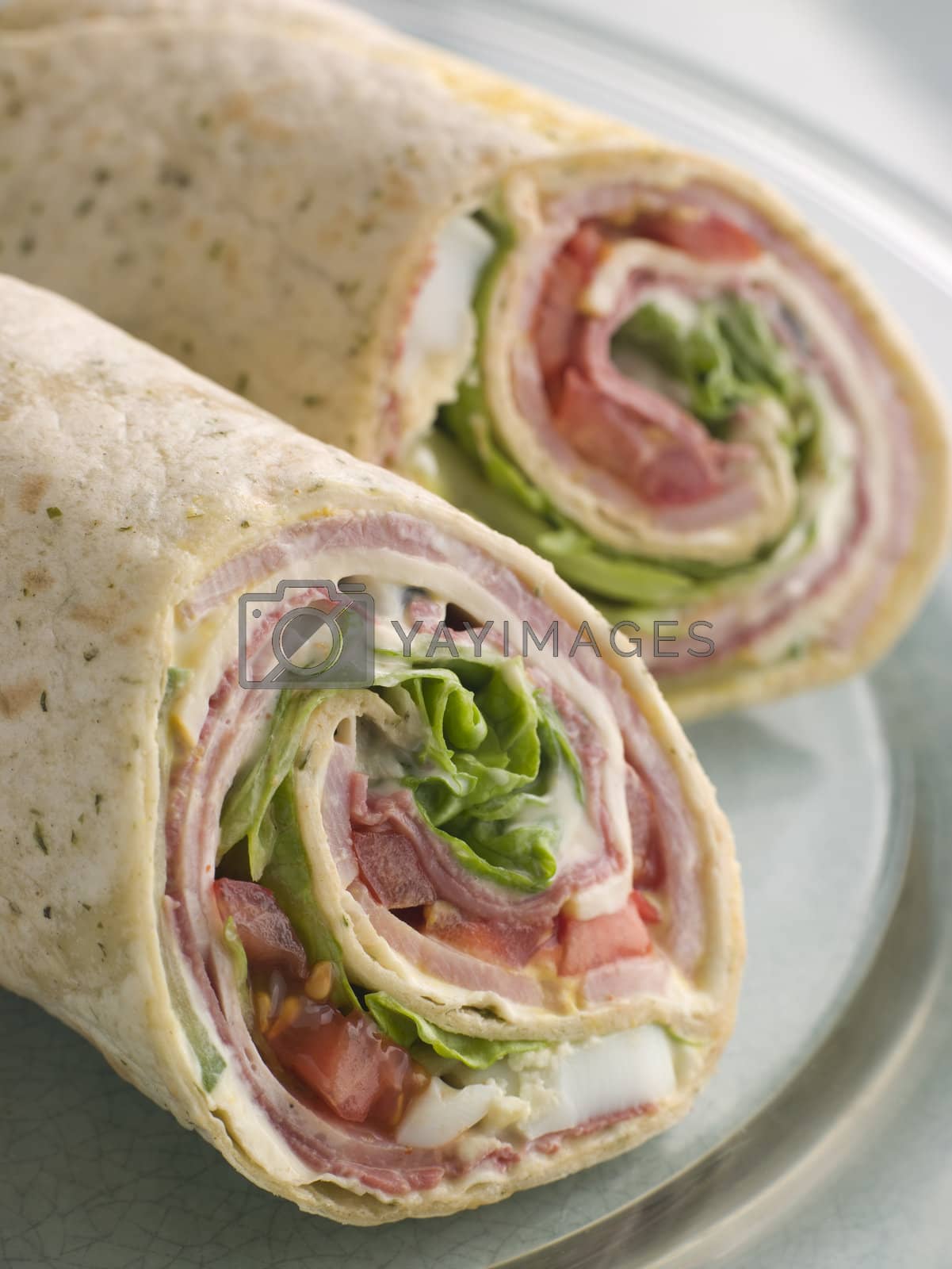 Royalty free image of Deli Tortilla Wrap Cut in Half by MonkeyBusiness