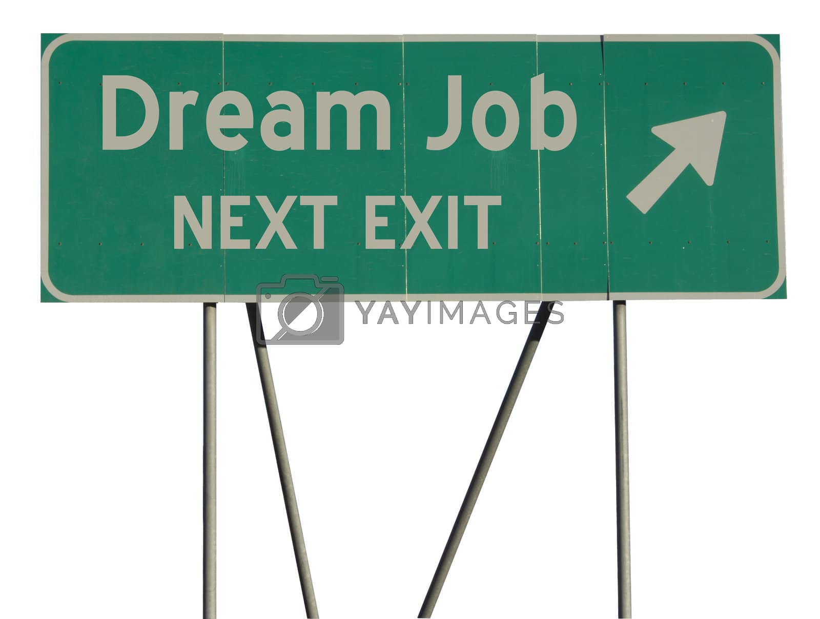 Royalty free image of Green road sign dream job by jeremywhat