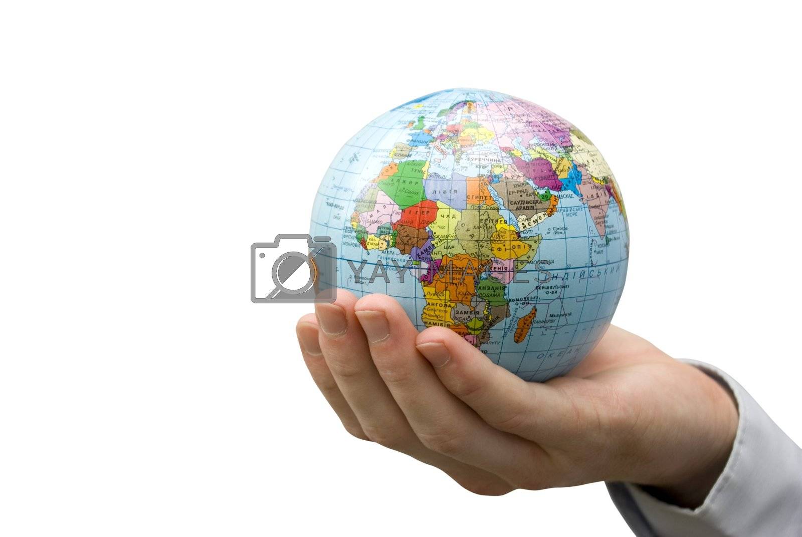 Royalty free image of Hand holdings  globe by Pakhnyushchyy