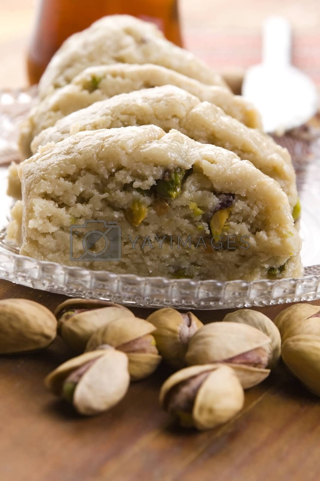 Royalty free image of Homemade Halvah with Pistachio Nut  by joannawnuk