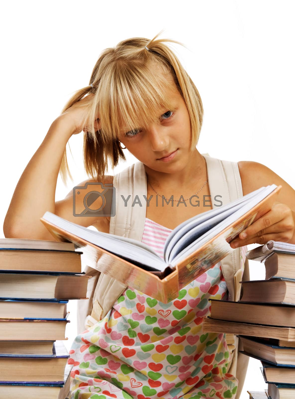 Royalty free image of Back To School. Tired School Girl by SubbotinaA