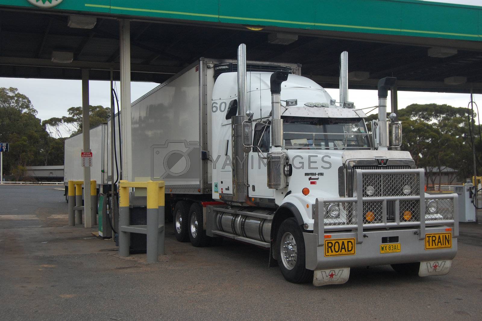 Royalty free image of Road train at gas station by danemo